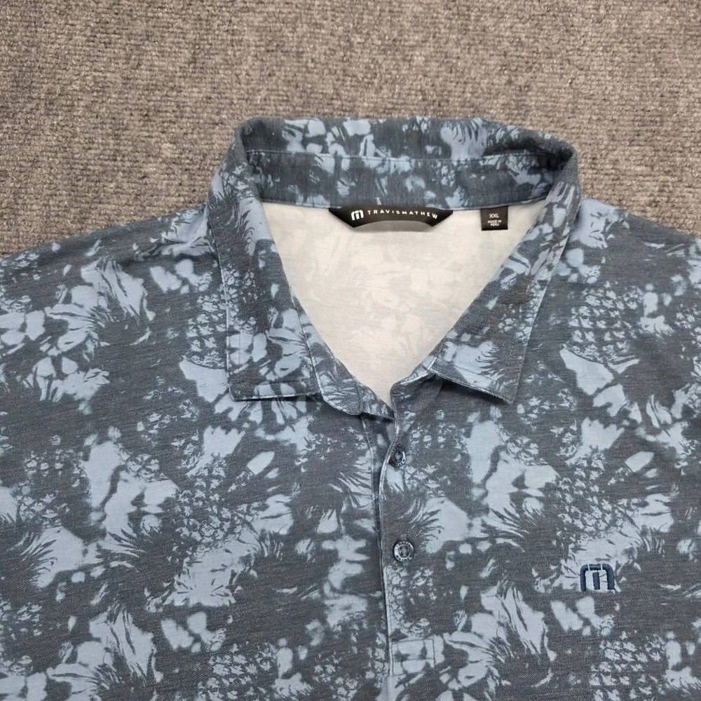Travis Mathew Featherweight Please Polo Shirt Mens Golf Stretch Pineapple XXL